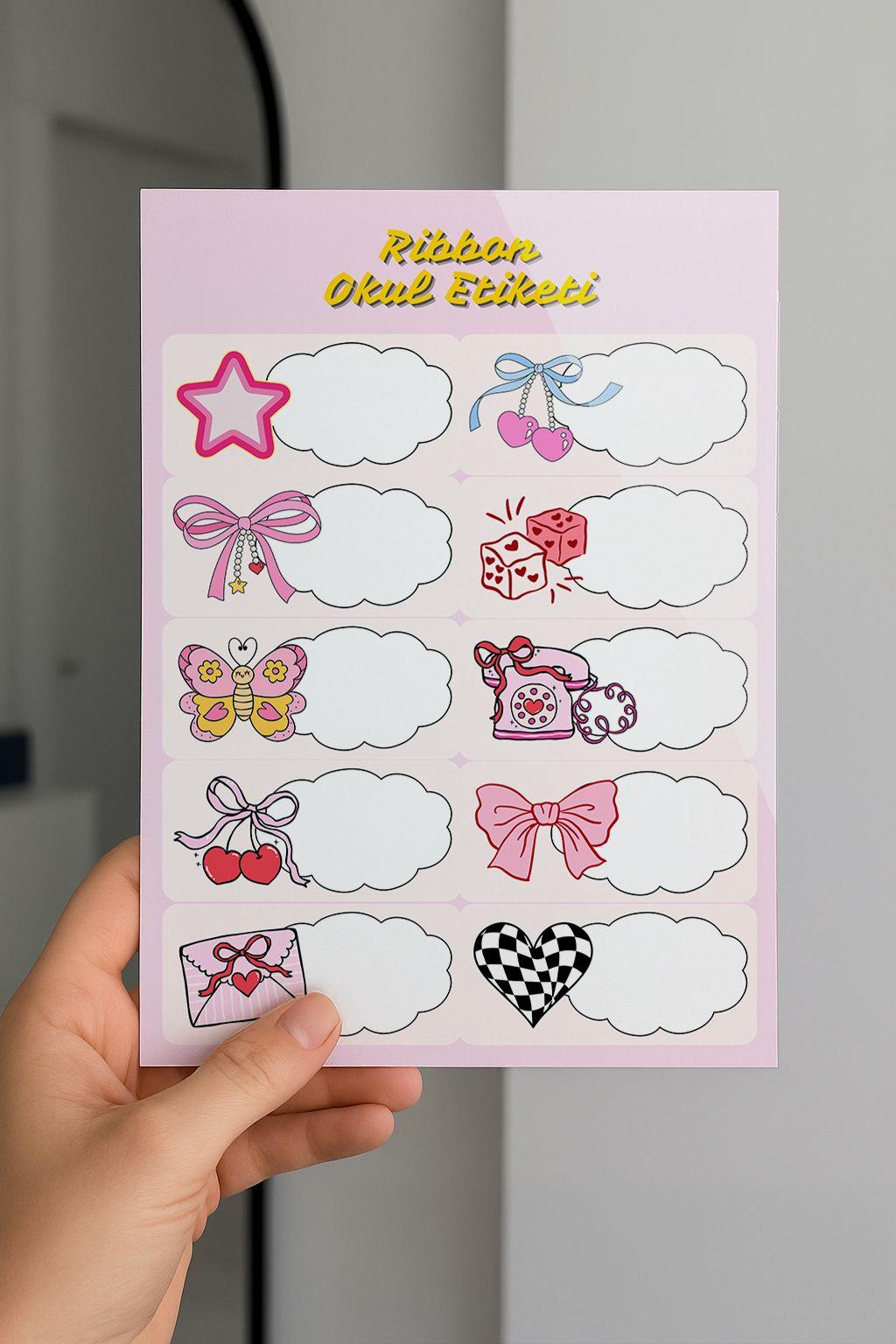 Ribbon Okul Etiketi 3 lü Paket