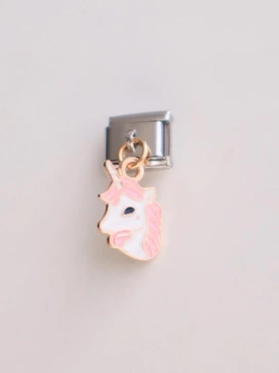 Sallantılı Beyaz Unicorn İtalyan Charm