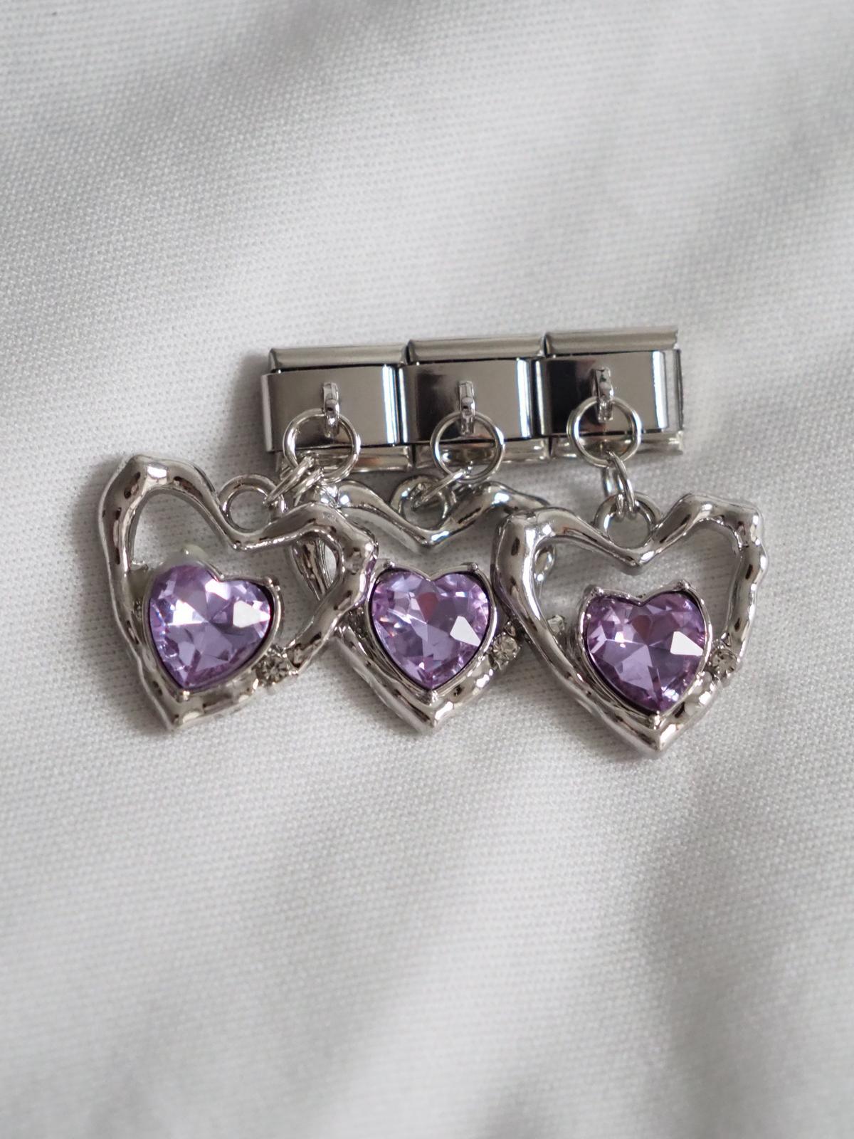 Sallantılı Mor Kalp İtalyan Charm