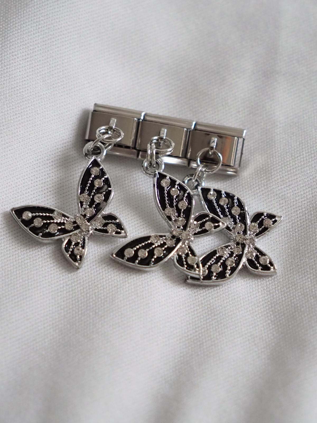 Sallantılı Taşlı Kelebek İtalyan Charm