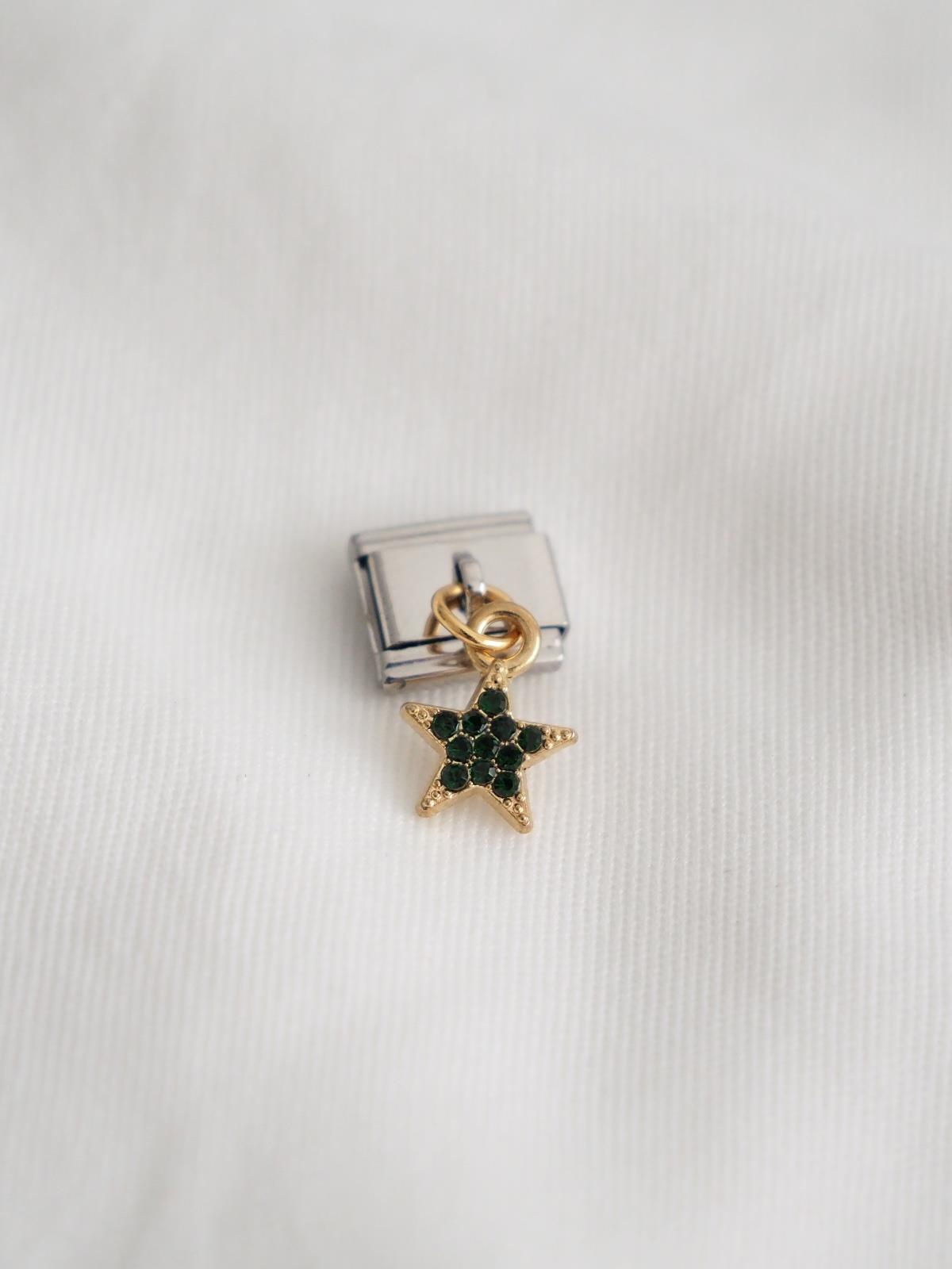 Sallantılı Yeşil Yıldız İtalyan Charm