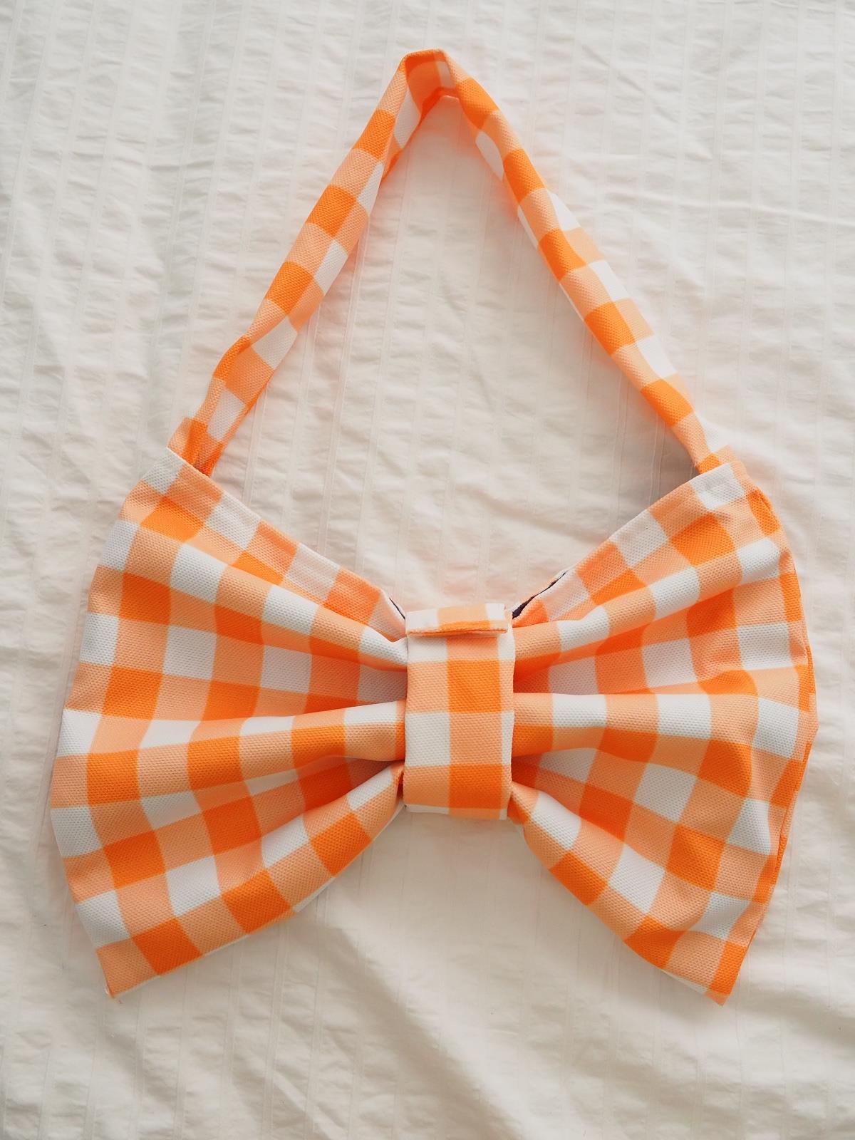 Sarı Damalı Fiyonk Tasarımlı Çanta