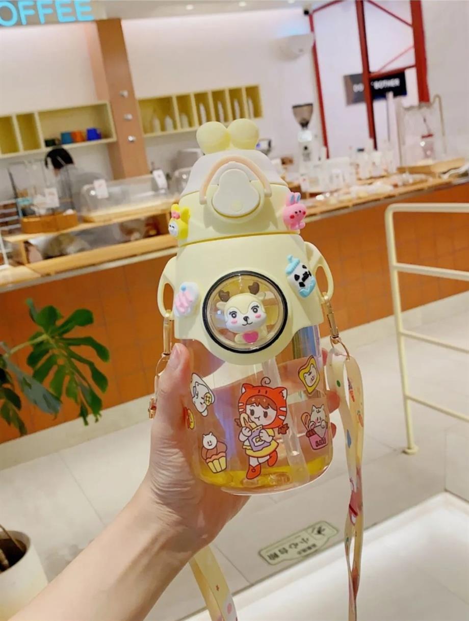 Sarı Geyik Figürlü Cute Bottle Suluk Matara