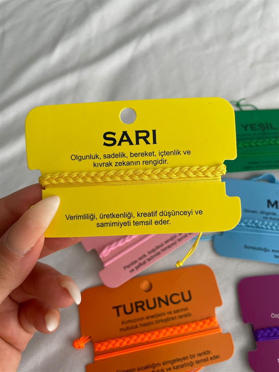 Sarı İkili İp Bileklik