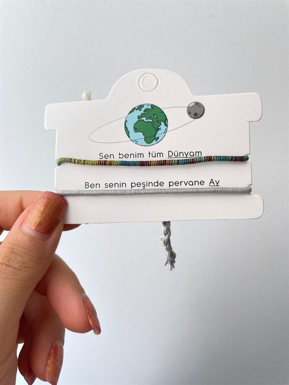 Sen Benim Tüm Dünyam Love Çift Bilekliği