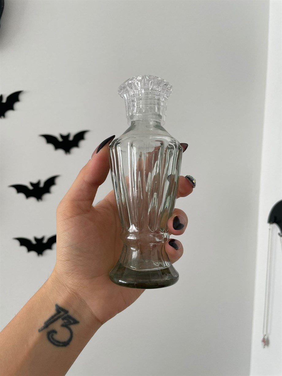 Şerit İşlemeli Kapaklı İksir ve Sıvı Şişesi