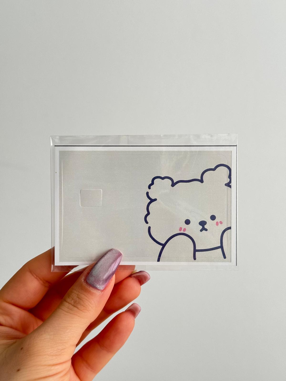 Sevimli Ayı Kart Kaplama Sticker