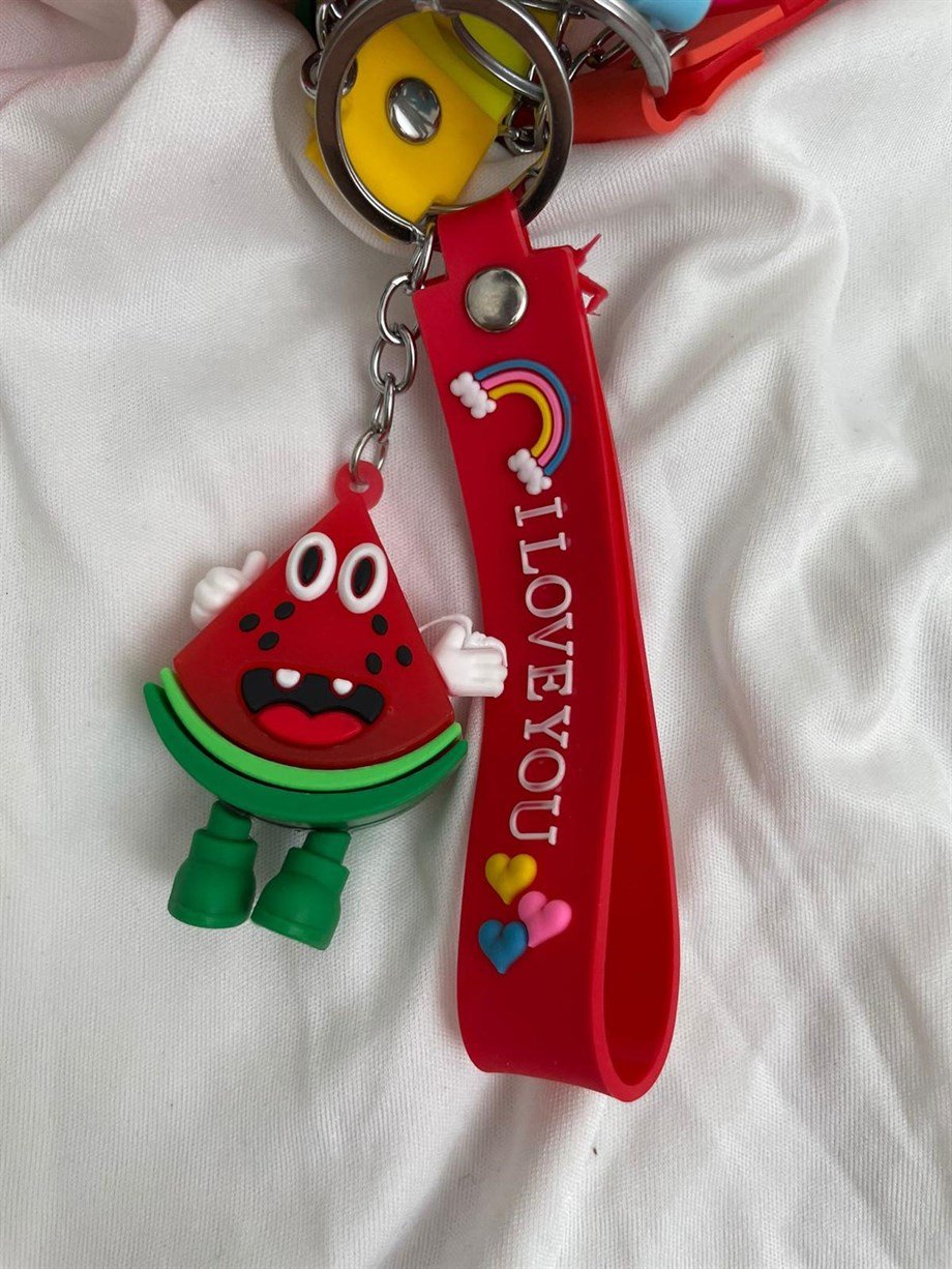 Sevimli Karpuz Silikon Anahtarlık