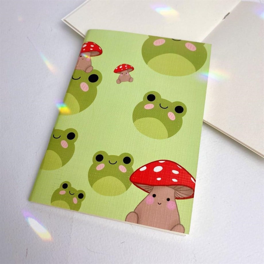 Sevimli Kurbağa Mini Çizgisiz Defter