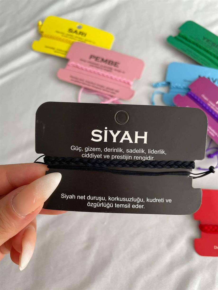 Siyah İkili İp Bileklik