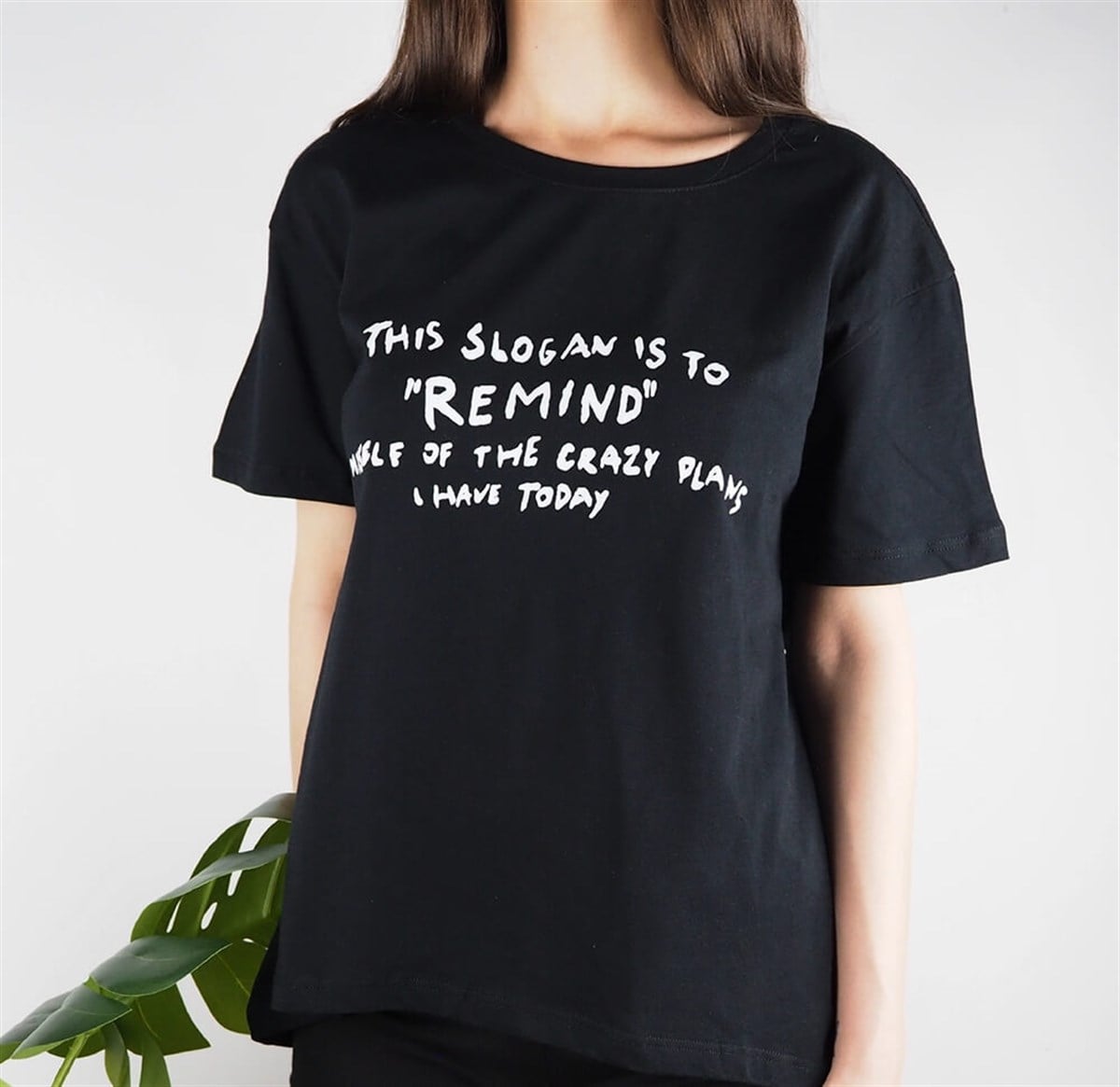 Slogan Siyah T-shirt