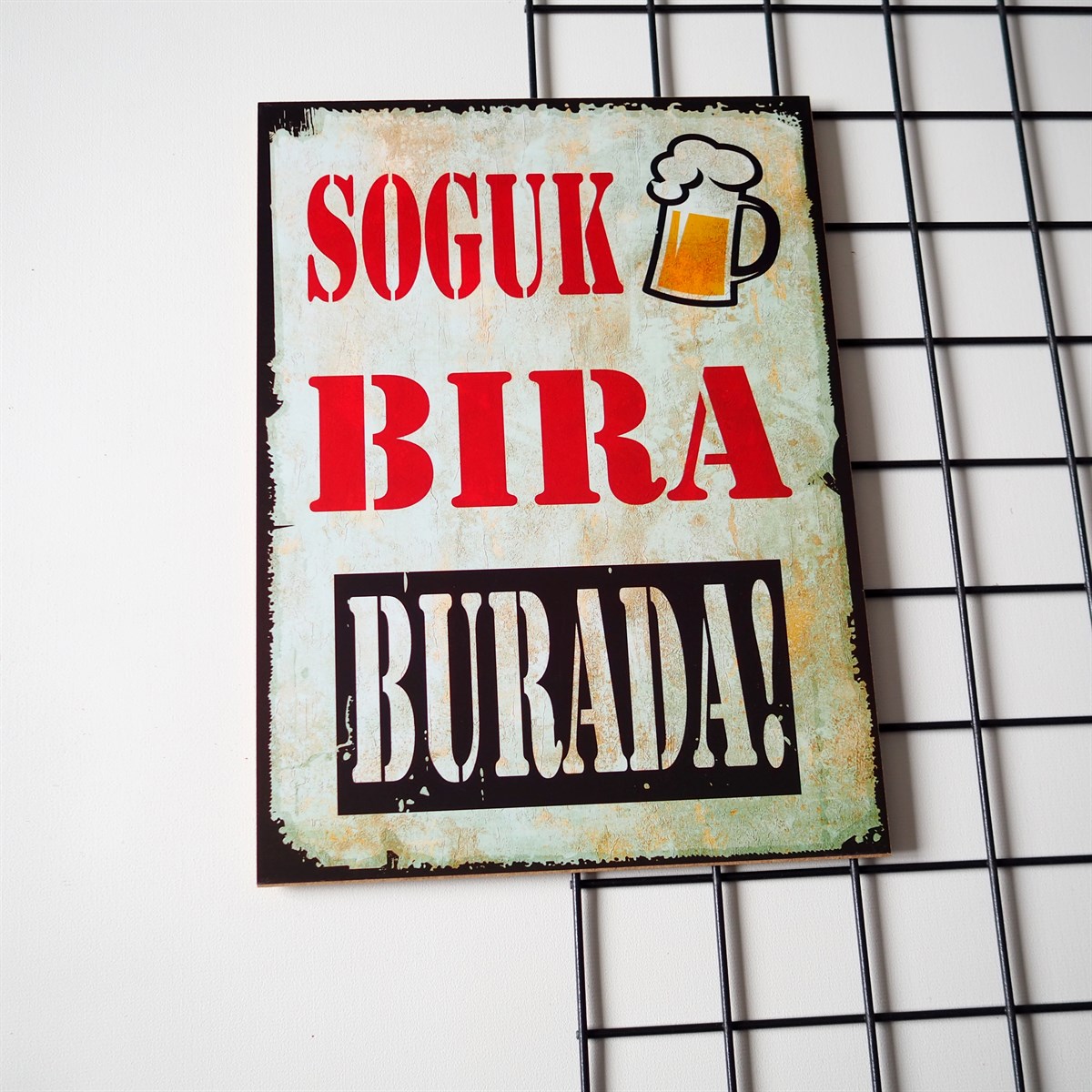 Soğuk Bira Burada ! Ahşap Poster