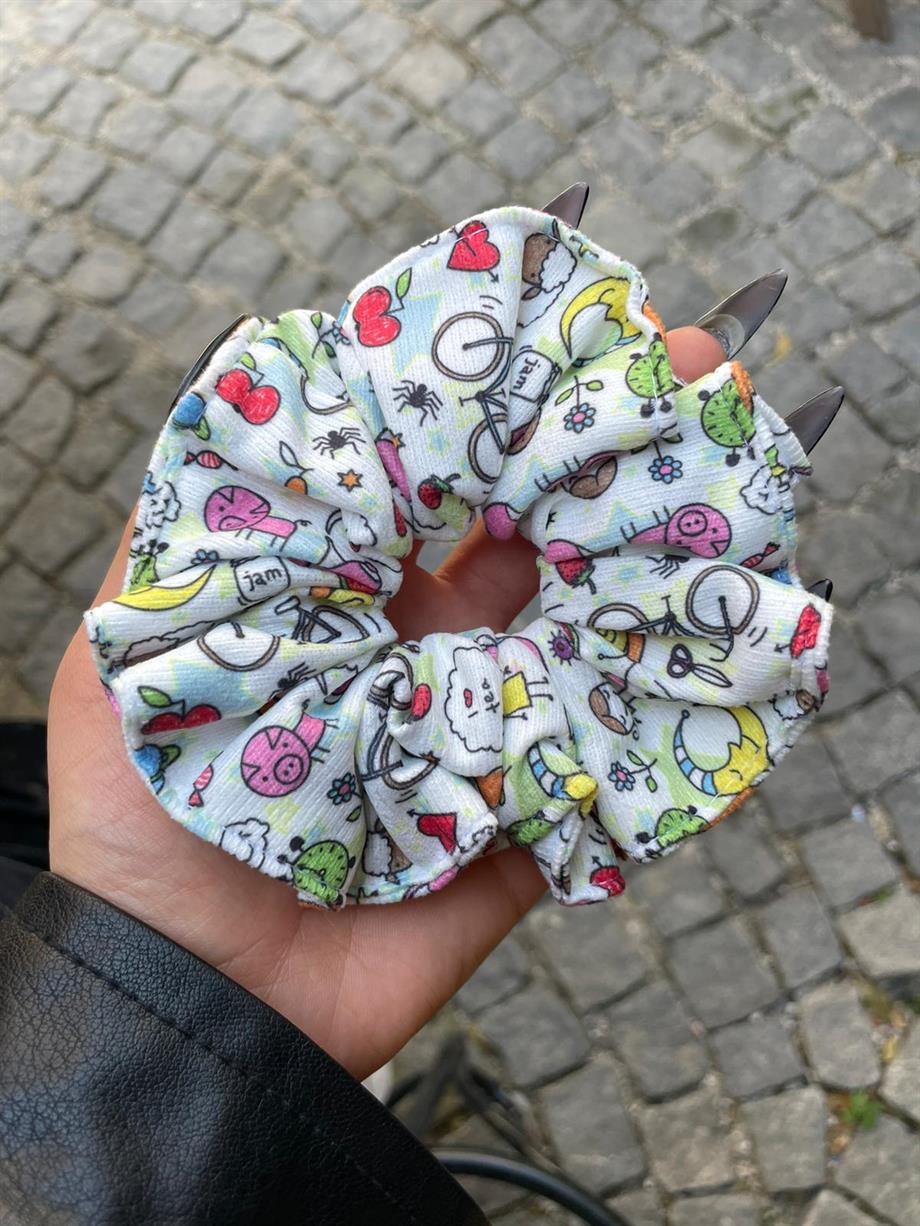 Summer Design Scrunchie Lastik Toka