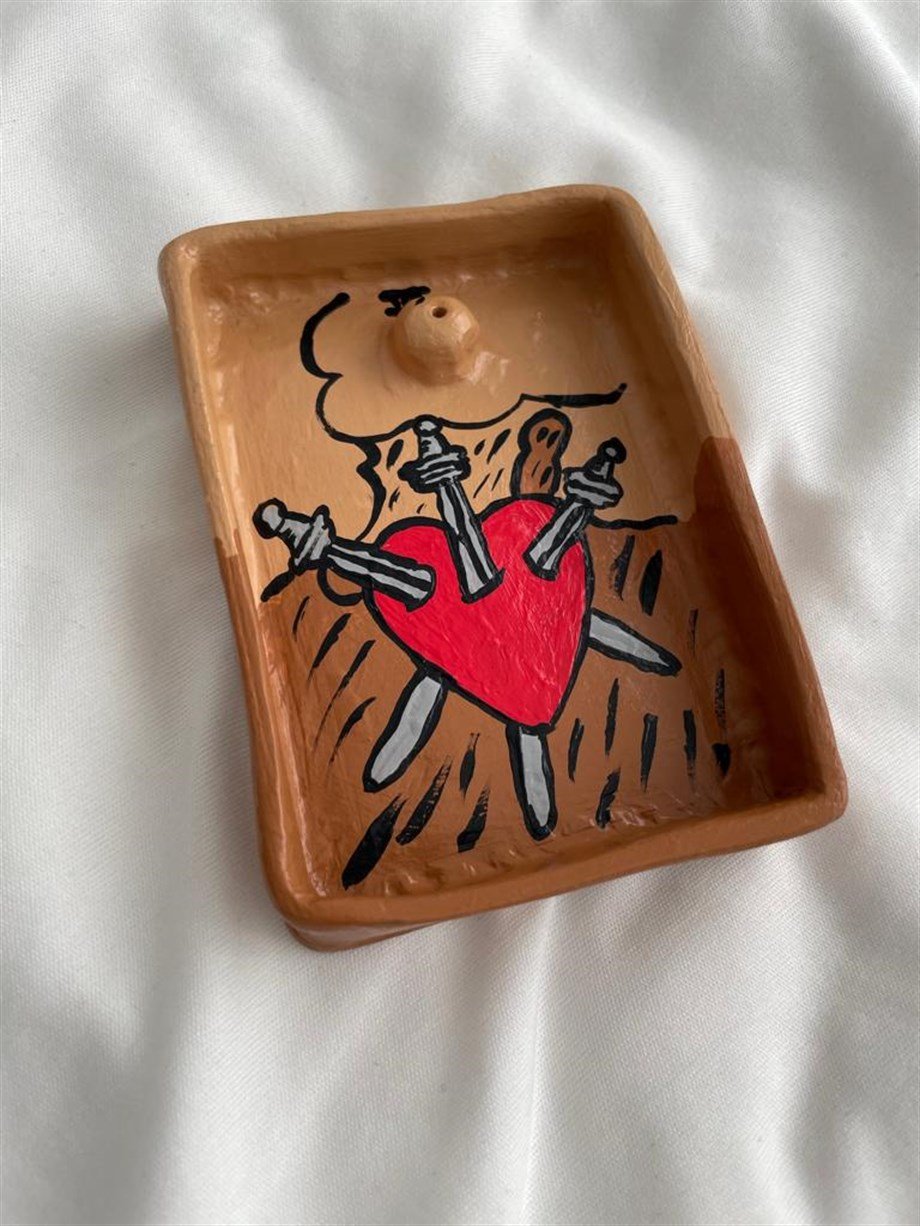 Tarot Kılıç Üçlüsü Tütsülük  - Takı Tabağı I Handmade