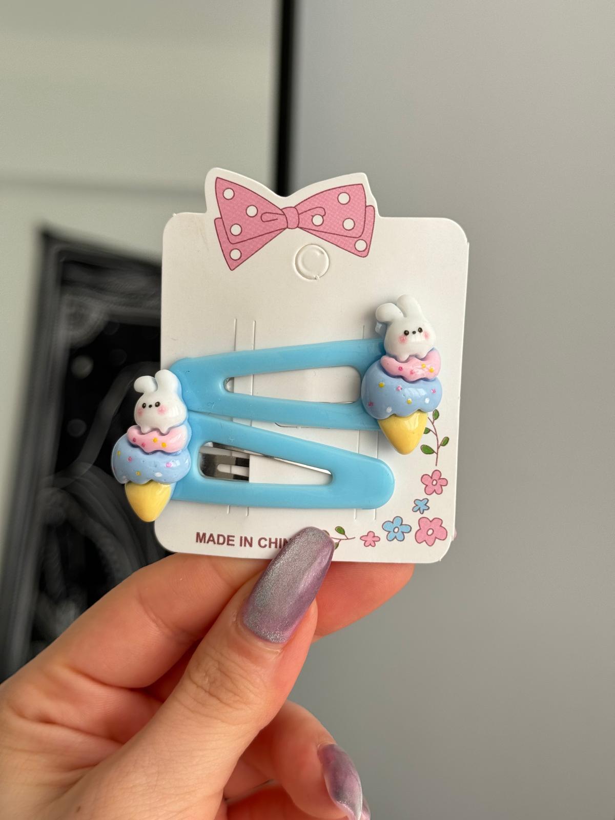 Tavşan Figürlü 2li Çıtçıt Toka