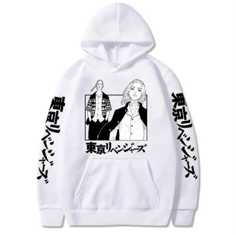 Tokyo Revengers Beyaz Kapşonlu Sweatshirt Unisex