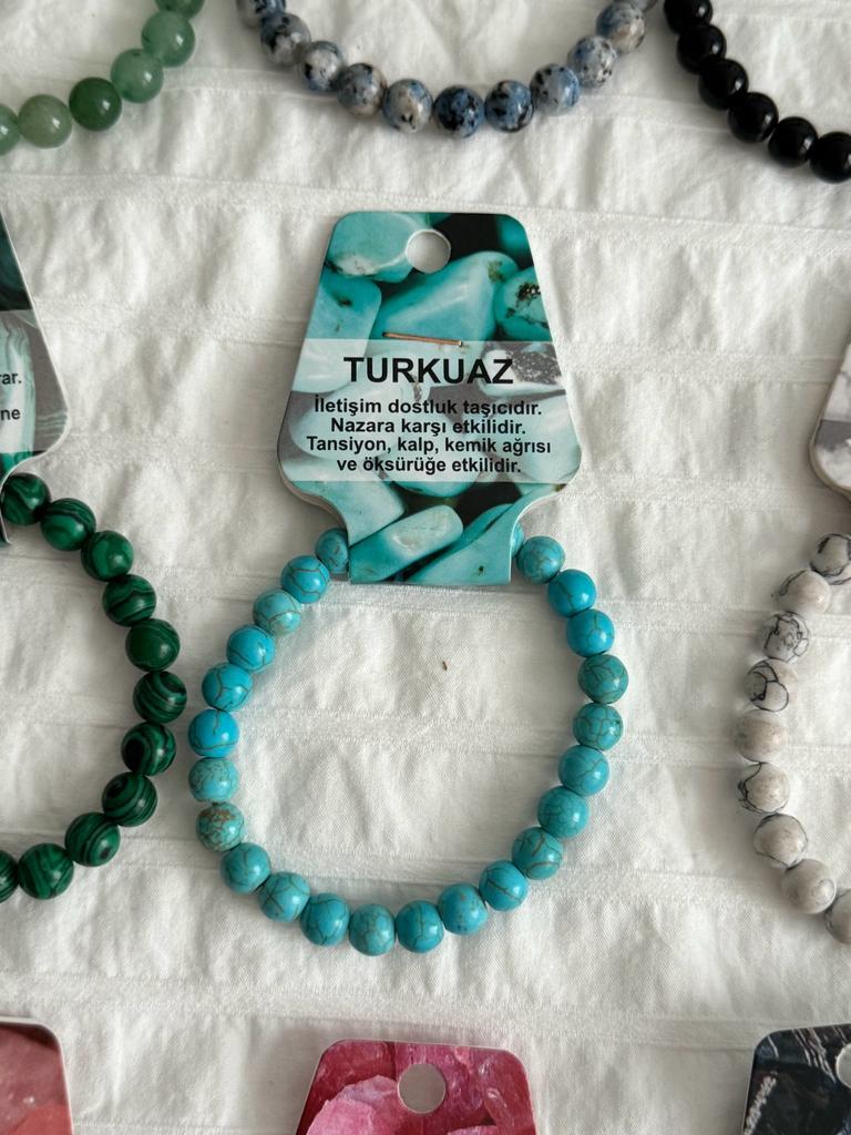 Turkuaz Doğal Taş Bileklik 8mm