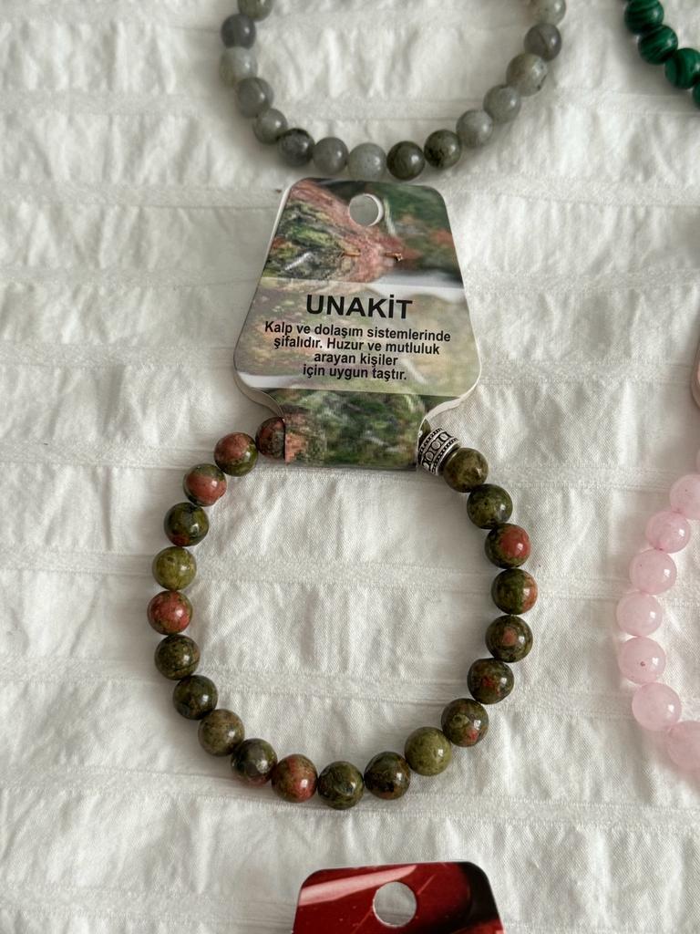 Unakit Doğal Taş Bileklik 8mm