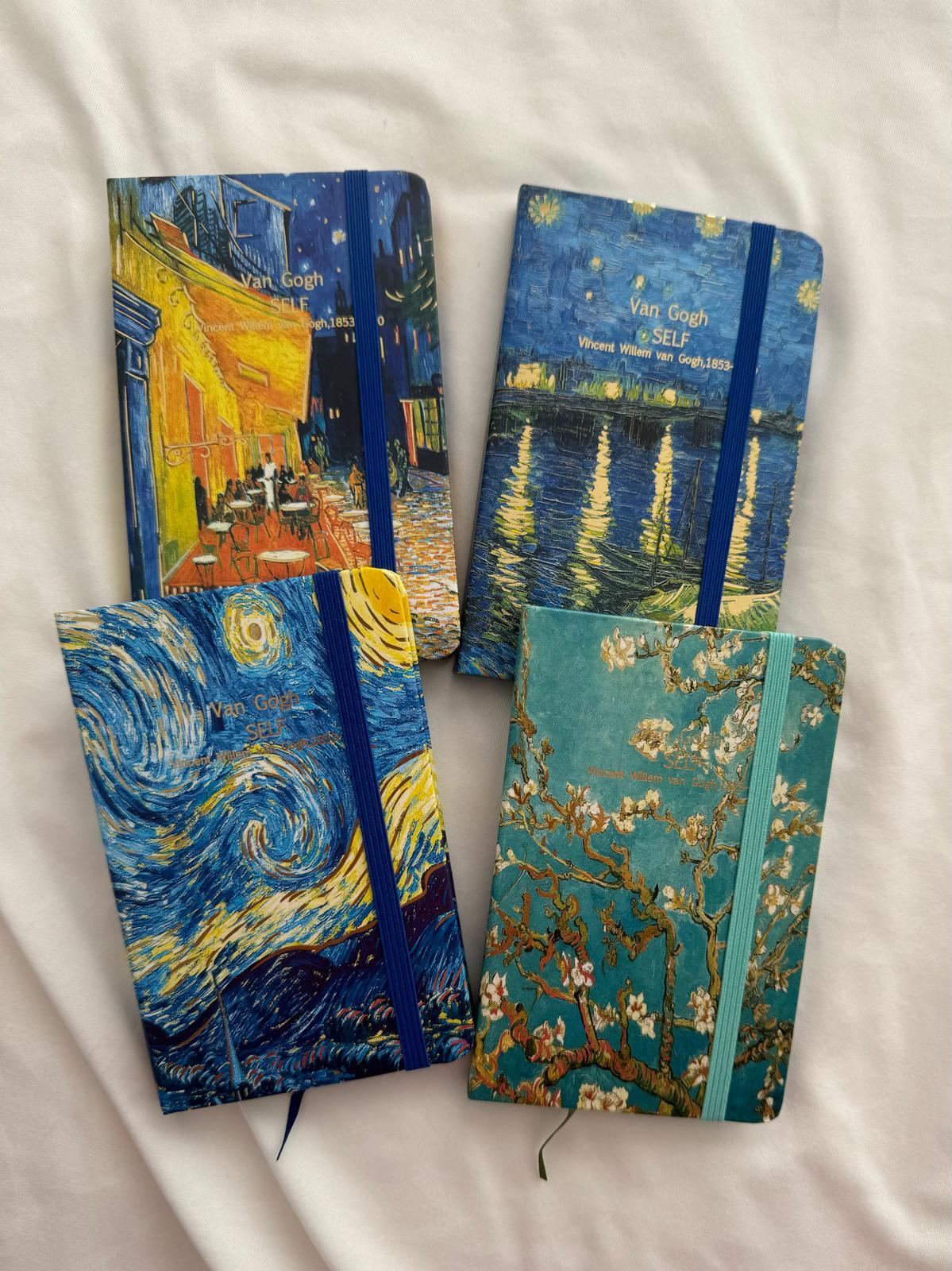 Van Gogh Tasarımlı Lastikli Not Defteri