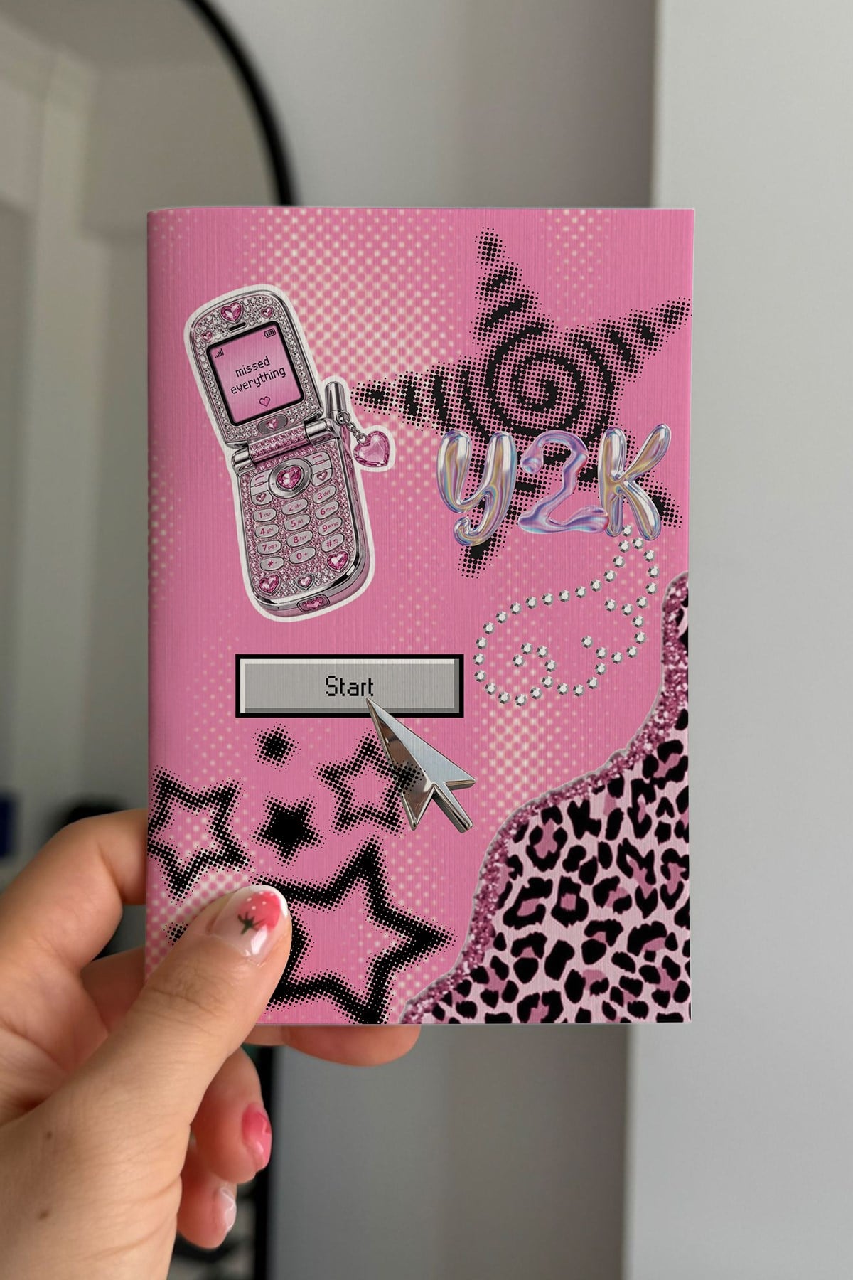 Y2K Mini Çizgisiz Defter