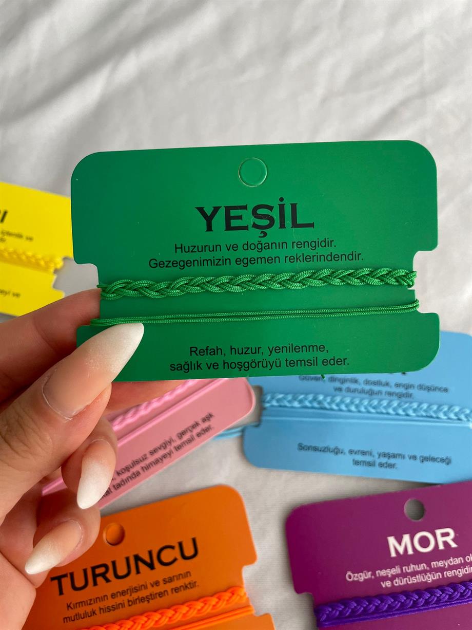 Yeşil İkili İp Bileklik