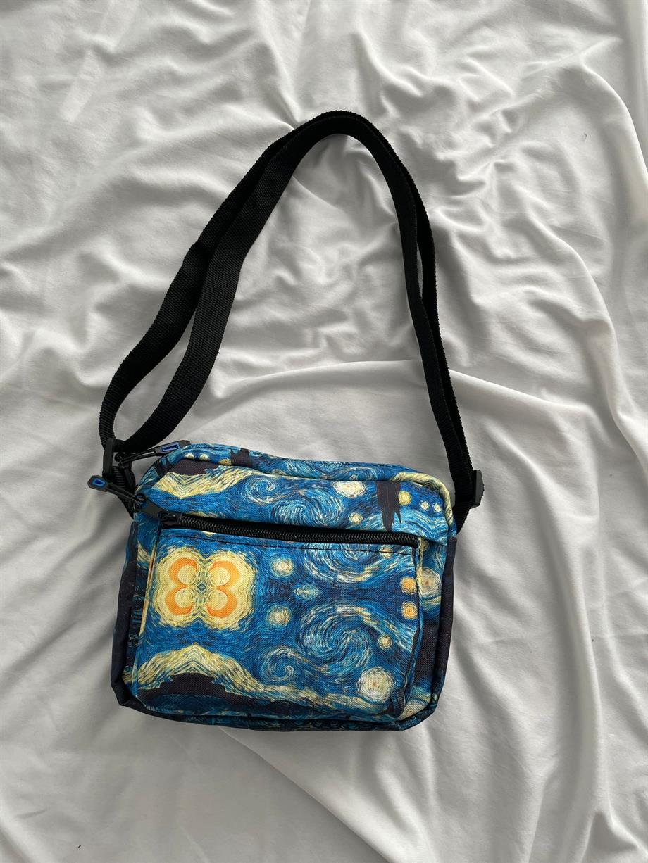 Yıldızlı Gece 2 Bölmeli Crossbody Çanta