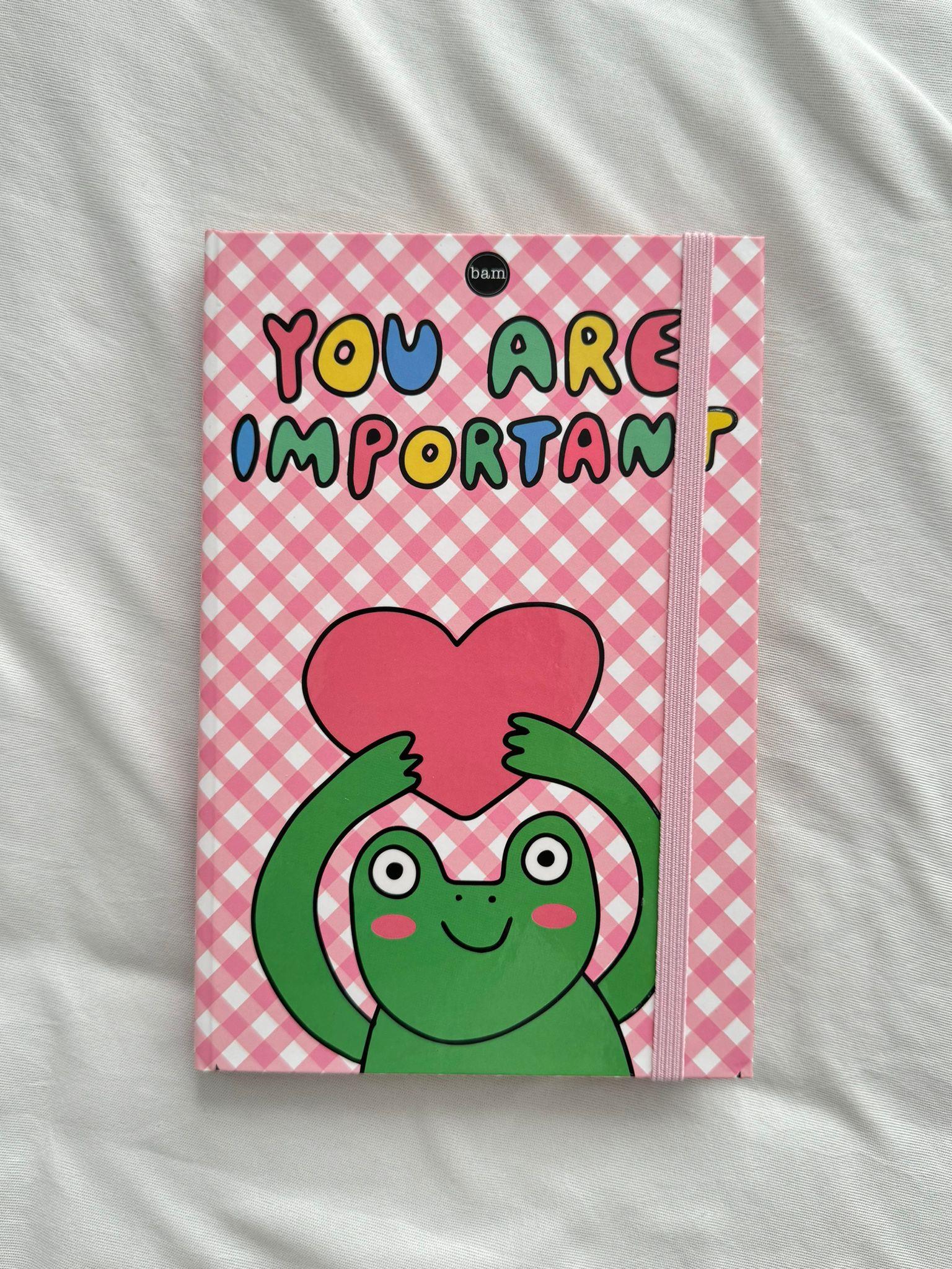 You Are Important Lastikli Sert Kapak Defter