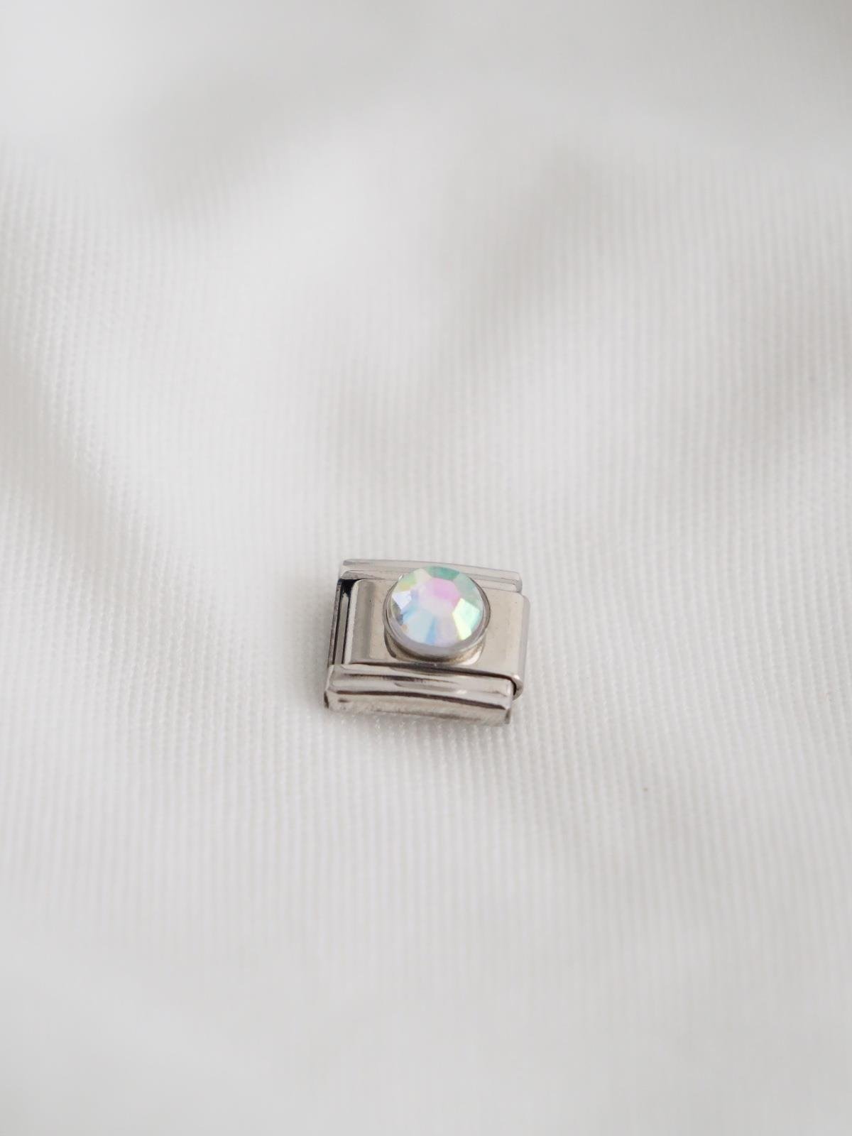 Yuvarlak Renkli Taş İtalyan Charm