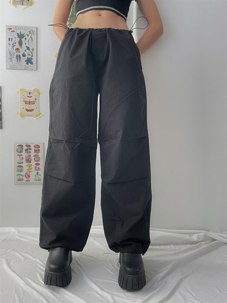 Siyah Tactical Oversize Pantolon