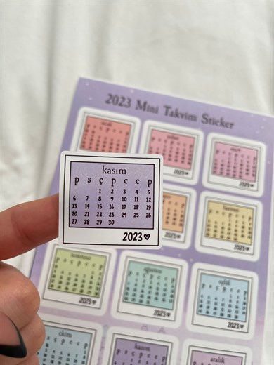 2023 Mini Takvim Sticker Set