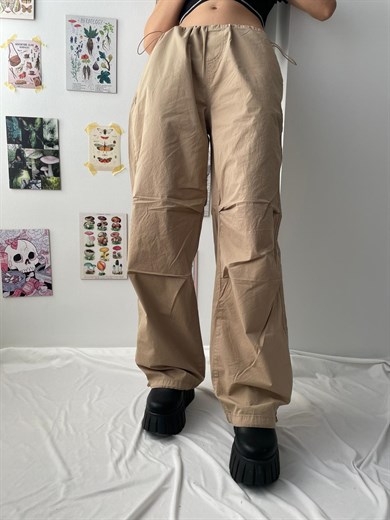 Bej Tactical Oversize Pantolon