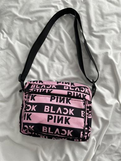 Black Pink 2 Bölmeli Crossbody Çanta