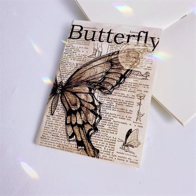 Butterfly Grunge Mini Çizgisiz Defter
