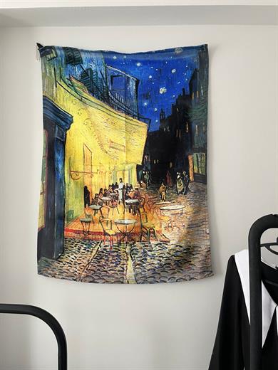 Cafe Terrace at Night - Vincent Van Gogh Duvar Örtüsü - Wall Tapestry I 70 x 100 cm
