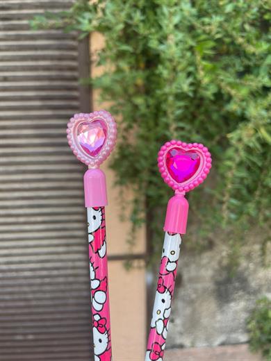 Diamond Kalp Başlıklı Hello Kitty Kurşun Kalem Lisanslı