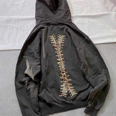 Spinal Skeleton Füme Unisex Fermuarlı Sweatshirt
