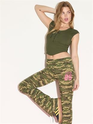 All-Day Beli Katlanabilen Pamuklu Flare Tayt