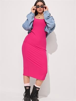 All Day Halter Yaka Midi Elbise
