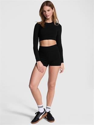 All-Day Pamuklu Beli Katlanabilen Biker Şort