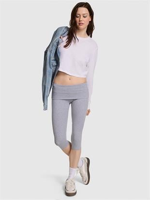 All-Day Pamuklu Katlanabilir Kapri Tayt