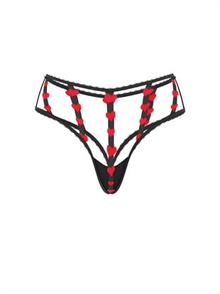 Askılı Kalp İşlemeli Cheeky Külot
