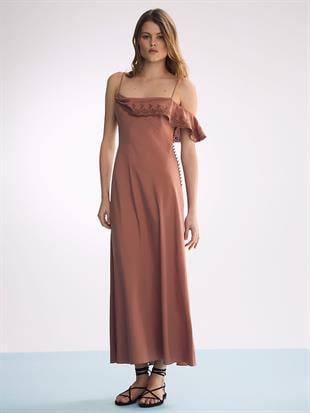 Atelier Victorias Secret X Altuzarra Drapeli Şifon Uzun Elbise
