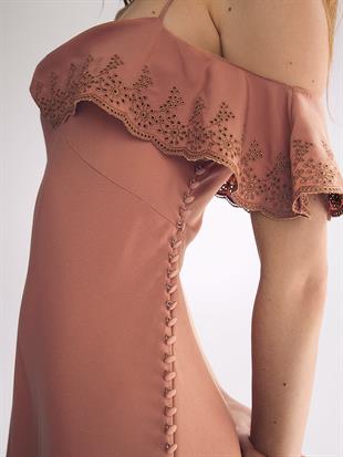Atelier Victorias Secret X Altuzarra Drapeli Şifon Uzun Elbise