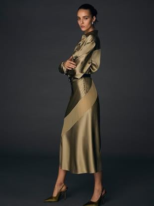 Atelier Victorias Secret X Altuzarra Saten Biye Kesim Etek