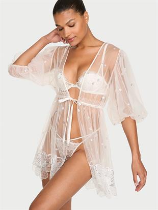 Atelier x Victorias Secret Gelinlik İşlemeli Mini Sabahlık