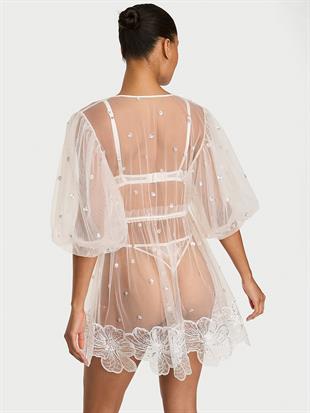 Atelier x Victorias Secret Gelinlik İşlemeli Mini Sabahlık