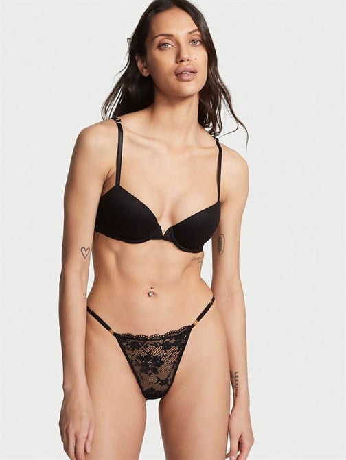 Ayarlanabilir Askılı Dantelli Bikini Külot
