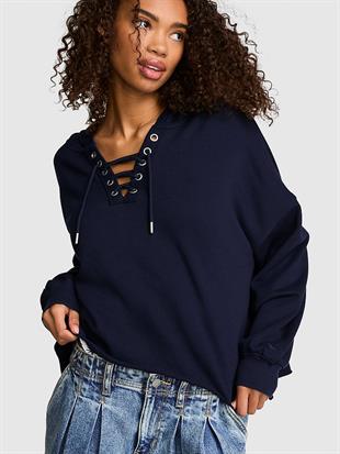 Bağcık Detaylı Kapüşonlu Sweatshirt
