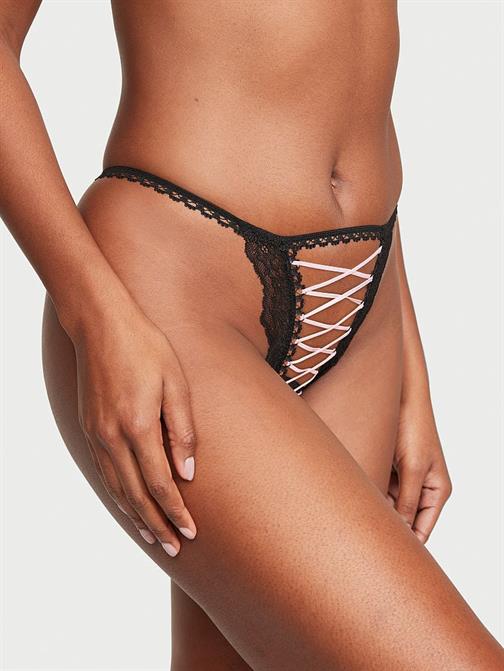 Bağcıklı Crotchless String Bikini Külot