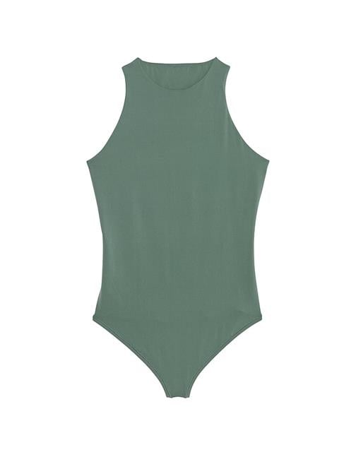 Base Dik Yaka Esnek Bodysuit